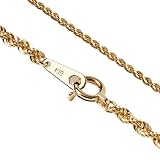 [OKKO] ロープチェーン ネックレス チェーンのみ 中空 ツイスト ギフト 細い K18 イエローゴールド 幅1.9mm 45cm