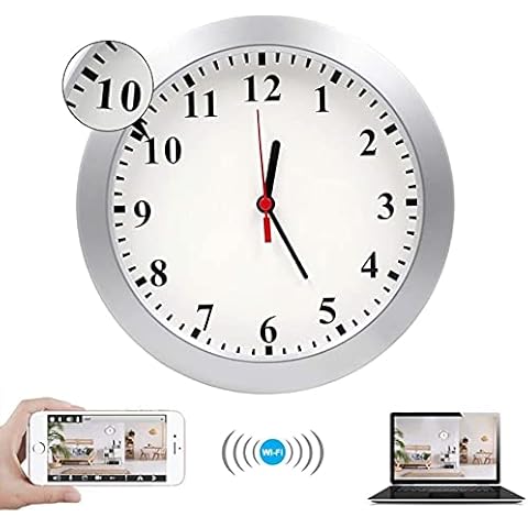 Wzglod Spy Cameras Hidden,Wireless Web Security Camera Wall Clock CCTV Wifi Invisible Bathroom Baby Monitoring in Bedroom Hide Instantanea Motion Detector Cover