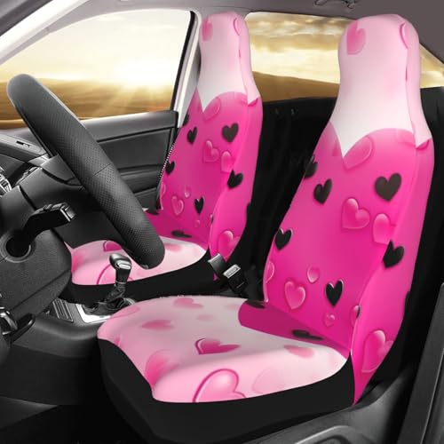 Housse de siège avant voiture cœur rose protection de luxe