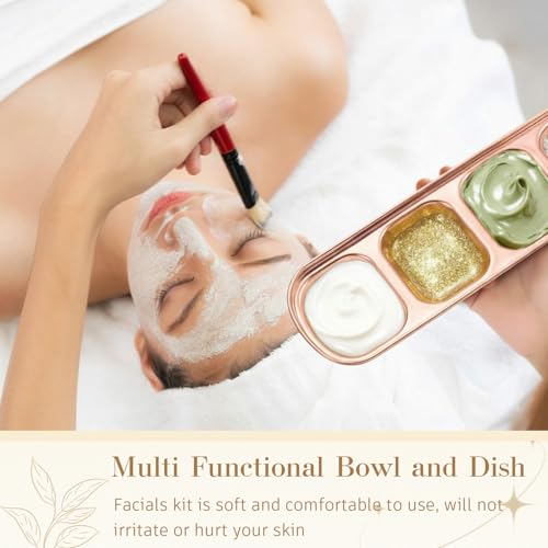 Image of 4 Pcs Esthetician Bowls Face Mask Tray Esthetician Supplies Stainless Steel Compartment Serving Tray Women Skincare Products Facial Bowl for Spa Salon Aesthetician Beauty, Nail Art (Rose Gold,Large)