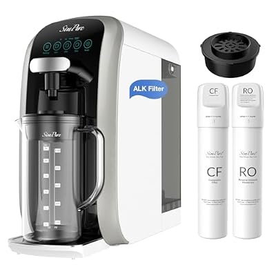 SimPure Y7T-BW-A Countertop Reverse Osmosis System, Comes with One Set Extra Replacement Cartridge (1*CF Filter + 1*RO Filter + 1*ALK Filter)