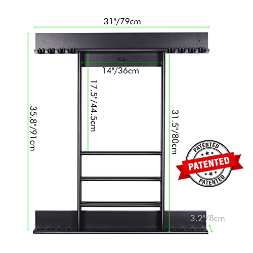 Xcsource Pool Stick Holder, Pool Cue Rack Wall Mount, 8 Pool Cue Holder Wall Billiard Cue Rack, Made Of 100% Solid Pine Wood, Pool Table Accessories For Billiard Room Or Club (Cue Rack Only) #TOP4