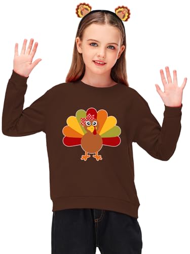 Image of Remimi Kids Halloween Sweatshirt Long Sleeve Thanksgiving Tops 3-14 Years