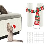 2Pack Total 78.7"x15.8" Cat Scratch Mat for Cat Couch Furniture and Wall Protector | Trimmable Self-Adhesive Carpet Climb Cat Scratcher for Covering Cat Tower and Replacement Pads (Off White)