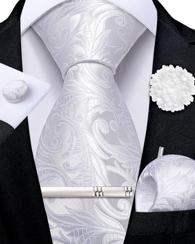 Image of DiBanGu Silk Zipper Ties for Men, Formal Pre-tied Necktie | Adjustable Tie,6PCS,Various Design Styles,Jacquard Woven,Skin-friendly,Practical Gift,Great for Wedding Party,Business Formal