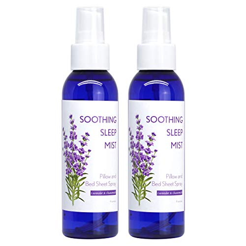 Lavender and Chamomile Bedtime Pajama Spray and Pillow Mist. Nighttime Sleep Aid. Relieve Insomnia and Sleepless Nights. (2X 4 Ounce Bottle)
