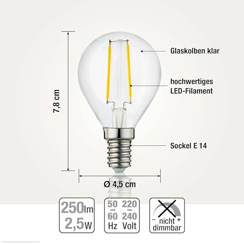 hellum E14 LED Warm White Light Bulbs in Pack of 5, Energy-Saving Bulbs E14 with 2.5 W Replaces Bulb 25 W with E14 Socket - Image 2