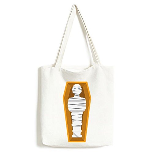 Sac en toile fourre-tout Égypte grand sac de plage imprimé jaune momie