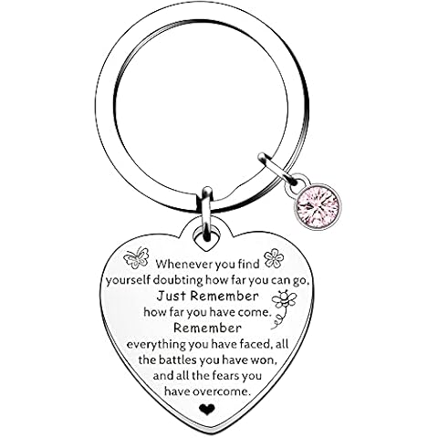 HULALA Inspirational Keyring Keychain Encouragement Recovery Cancer Gifts for Women Girls Family Friends Stay Strong Gifts Graduation Birthday Chritsmas Cover