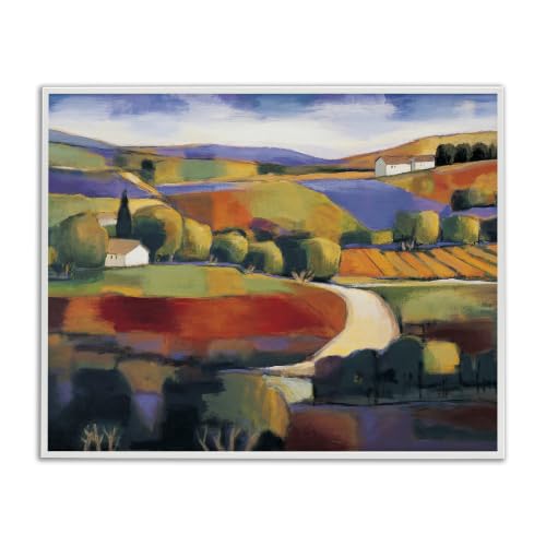 Modern Countryside Farm Town, 16 x 20 Inch Framed Giclée Print