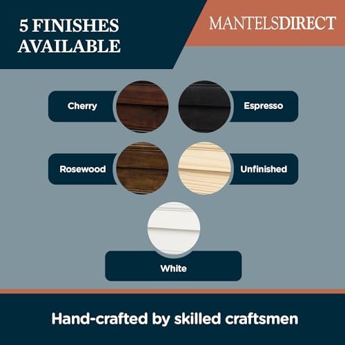 Image of MANTELSDIRECT Mantels Direct Salem Wood Mantel Shelf with Arched Corbels - White 48 Inch | Wooden Rustic Wall Mounted Shelf from Pine Wood - Perfect for Fireplaces, TVs & Decor