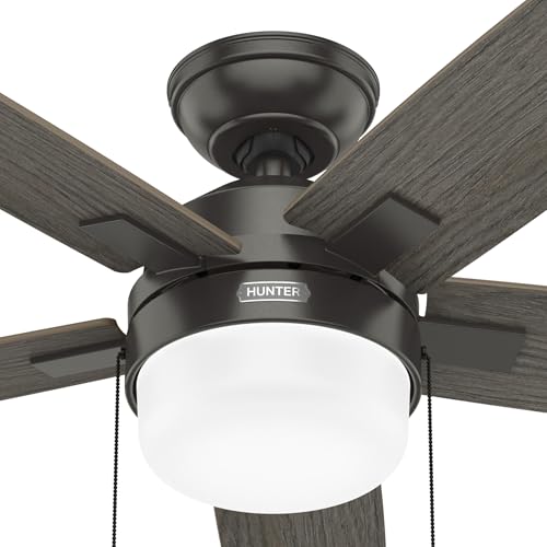 Image of Hunter 52 inch Anisten Indoor Ceiling Fan, LED Light, Pull Chain, Noble Bronze