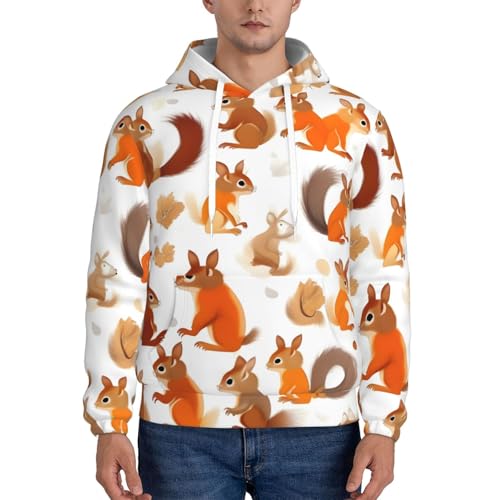 Sweat à capuche imprimé écureuils mignons - Modèle chaud et décontracté - 2