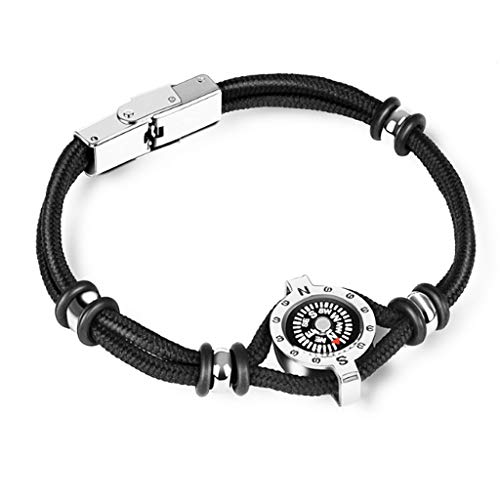 siwetg Para entusiastas de actividades al aire libre, brújula, pulsera de paracord, para acampar al aire libre, excursionistas