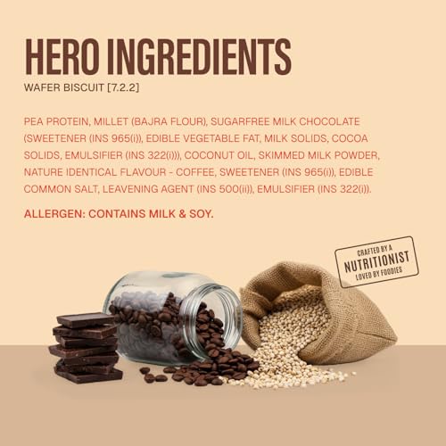 Image of Phab Protein Wafer Bar Mocha Latte Flavour - No Maida Only Millets (Bajra) | 10g Protein With No Added Sugar, No Preservatives, No Trans Fat | Gluten-Free Healthy Snack | Desk-to-Gym Snack