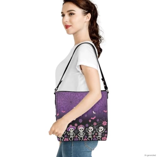 Image of HUGS IDEA Boho Bags for Women Leather Handbag Shoulder Bucket Crossbody Purse
