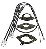 Alta Bicycle BMX Bike Gyro Brake Cables Front + Rear (Upper + Lower) Spinner Rotor Set Kit (Rotor Set Black)