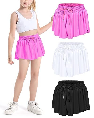 Auranso Girls Butterfly Shorts with Pocket