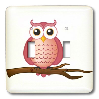 Interrupteur à bascule double 3dRose rouge au design de hibou resistant