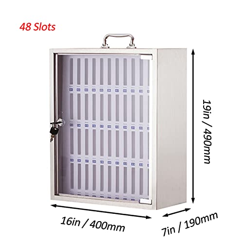 Image of Wall-Mounted Lockable Mobile Phone Storage Box with Handle - 12-Slot Safe Deposit Case for Office /Classroom Staff - Secure Cell Phone,48slots