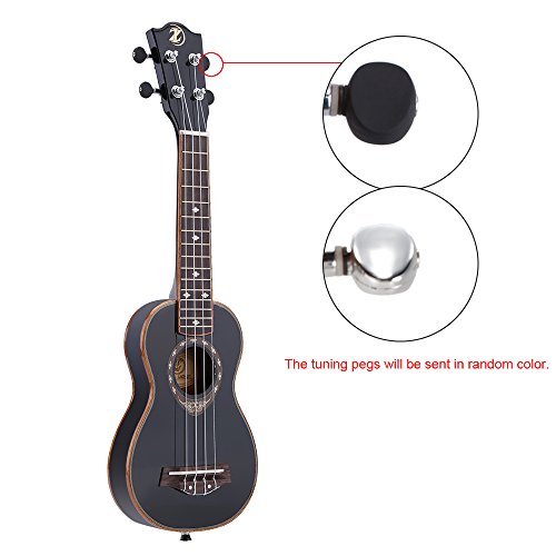 Btuty 21 pouces Ukulélé 4 Cordes Soprano Spruce Ukulele Ultrathin Spécial Couleur Noir - Les Beatles, Paul McCartney, John Lennon, RIngo Starr, George Harrison Btuty 21 pouces Ukulélé 4 Cordes Soprano Spruce Ukulele Ultrathin Spécial Couleur Noir – Image 4