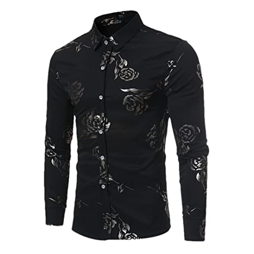 Chemise à imprimé floral homme pour éviter les looks ternes avec un style vintage noir
