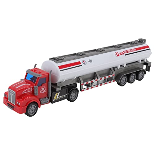Srliya 1/48 LKW-Modell RC Sattelauflieger Pull Back Truck Modell Halbmontiert, Robust, Pädagogisch Interessant, Widerstandsfähige, Baufahrzeug-Spielzeug (Öltanker mit langem Kopf zum