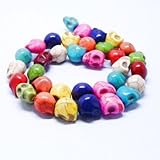 BRCbeads 8x10mm Multi-color Howlite Carved Skull Beads 40pcs 16