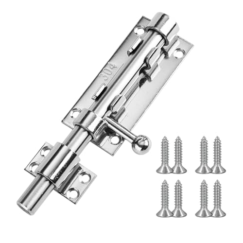 6 Inch Sliding Bolt Lock, Door Bolt Bolt Lock, Door Lock Bolt Heavy Duty 304 Stainless Steel Gate Bolt, Door Latch for Bathroom, Bedroom, Garden Doors