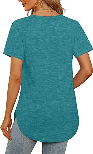 Womens Tunic Tops To Wear With Leggings V Neck T Shirts For Women Turquoise 2Xl #TOP3