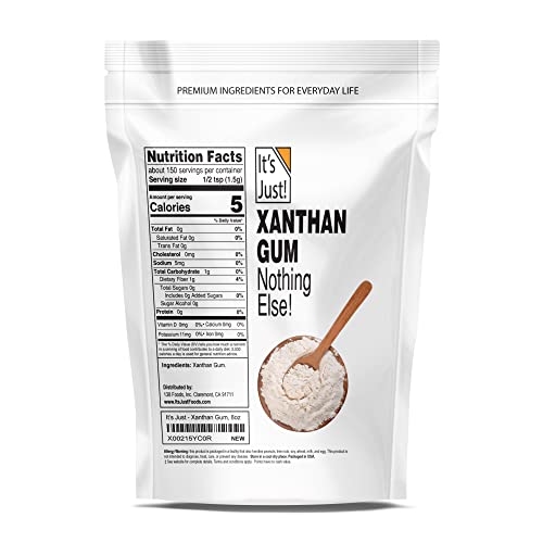 It's Just - Xanthan Gum, 8Oz, Keto Baking, Non-Gmo, Thickener For Sauces, Soups, Dressings, Packaged In Usa #TOP1