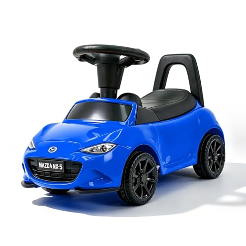 HEIMILI Mazda MX-5 Licensed Kids Push Car, Foot to Floor Toddler Ride On Toy for 1-2 Years Old, Baby Sliding Car with Underseat Storage, Anti-Tip Safety Bumper (Blue)