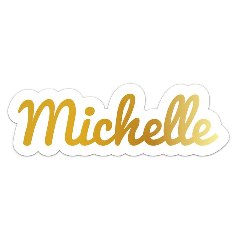 Michelle Name Sticker - Vinyl Waterproof Decal for Car, Laptop, Wall, Window, Book Case, Water Bottle, Bumper Sticker Size - 8'' Longer Side