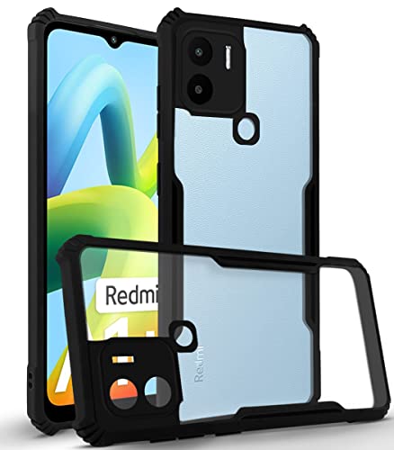 Image of Jkobi Back Cover Case for Xiaomi Redmi A1 Plus | A2 Plus (Shockproof with Polycarbonate Clear Panel | Professional Black)