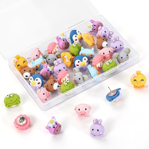 Consejos para Comprar Tachuelas los 5 más buscados. 50 GOOLADA - 30 alfileres de animal, 10 alfileres de estilo animal, tachuelas decorativas para el pulgar, chinchetas divertidas para tablón de anuncios, tablas de corcho, pared,...