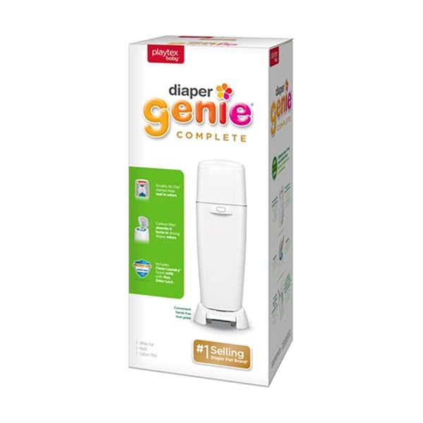 Diaper Genie Complete Diaper Pail (White) with Antimicrobial Odor