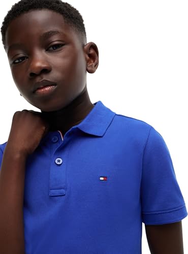 Tommy Hilfiger Jungen Poloshirt Kurzarm Flag Regular Fit, Blau (Noble Blue), 5 Jahre – Ansicht 3