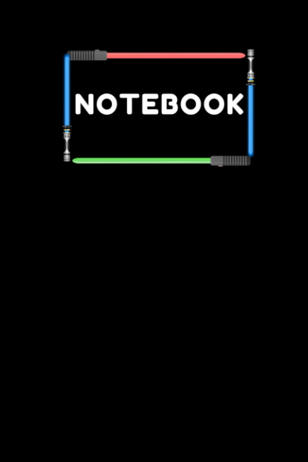 Notebook for journaling lightsabers multi-color black 6x9 book 100 pages: Journal pages