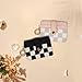 WRIGAEL Slim Wallet for Women Ladies Teen Girls Female Credit Card Holder Cute Aesthetic Unique Modern RFID Checkered Cardholder Keychain, Black Black White