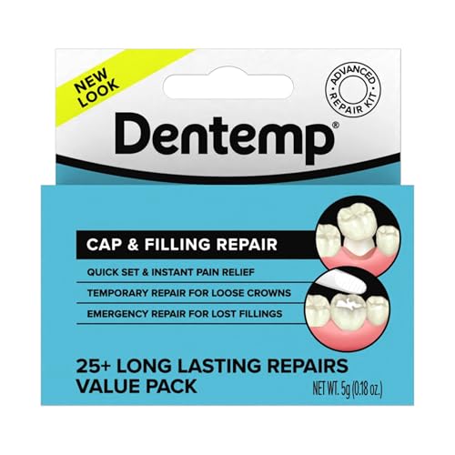Dentemp Maximum Strength Loose Cap and Lost Filling Repair - Dental Repair Kit for Instant Pain Relief - Value Pack (Packaging May Vary)