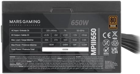 Maitinimo blokas Mars Gaming MPIII650W — nuotrauka 5