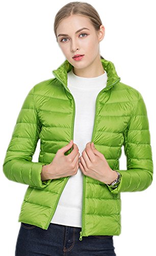 Doudoune légère pliable femme col montant veste matelassée fine coupe-vent chaude