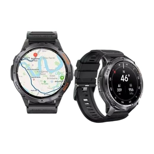 Verticore Orologio intelligente da uomo con GPS, torcia a LED, impermeabile IP68, chiamate Bluetooth, 530 mAh grande batteria 1,43 '' AMOLED schermo altitudine/bussola, smartwatch uomo per iOS Android