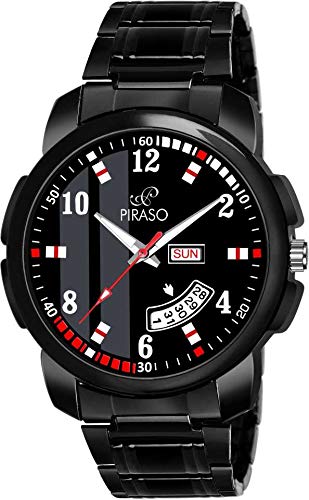 PIRASO Luxury Analogue Mens Watch(Black Dial Black Colored Chain)-D&D 14 Black CK (B08THWVZDK) Amazon Price History, Amazon Price Tracker