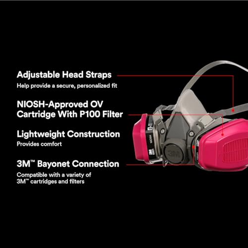 Image of 3M P100 /OV Odor /Particulate Multi-Purpose Reusable Respirator 65021, NIOSH-APPROVED Organic Vapor Cartridge, Medium