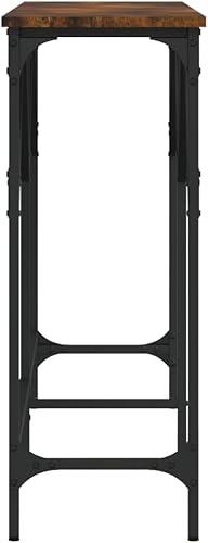 Miniatura 6 de vidaXL Mesa de consola de roble ahumado con marco de metal, sofá de madera de ingeniería industrial para entradasala de estar