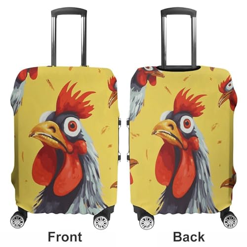 Travel Luggage Cover Protectors Elastic Anti-scratch Suitcase Cover Washable Luggage Sleeve Art Chicken Painting Suitcase Cover Protector Fit 18-32 Inch Suitcases Travel Accessories L3