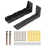 2 Pack 9" Floating Cabinet Brackets Shelf Support Heavy Duty Hardware Corner Brace Support Metal Joi