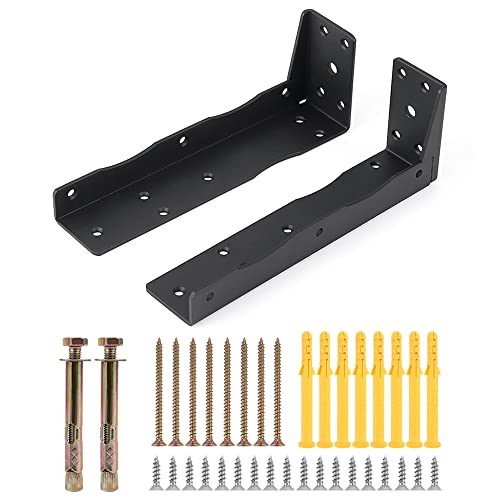 2 Pack 9" Floating Cabinet Brackets Shelf Support Heavy Duty Hardware Corner Brace Support Metal Joint Angle Wall Mounted Industrial Hidden Shelving Strengthen Supports For Cabinets Shelves Countertop #TOP5