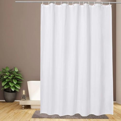 Cortina de Ducha de Tela Blanca, Impermeable, Lavable a máquina, Decorativa para baño de Hotel, Varios tamaños Disponibles (70 x 140 cm o bañera)